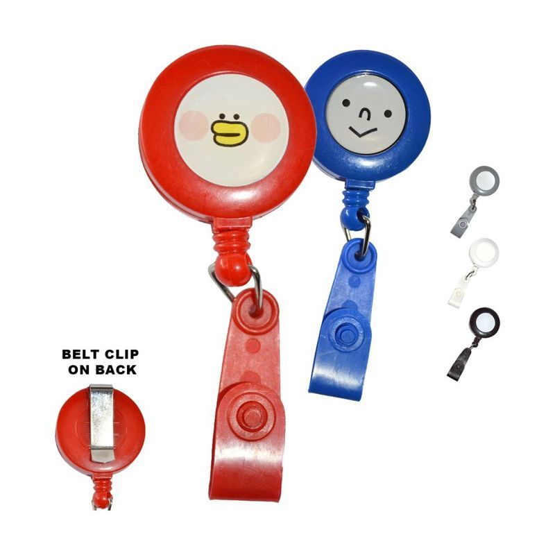 Matching Strap Round Badge Reel with Belt Clip
