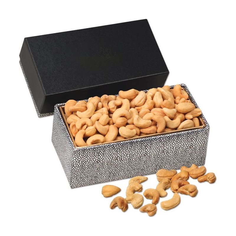 Fancy Cashews in Black and Silver Gift Box