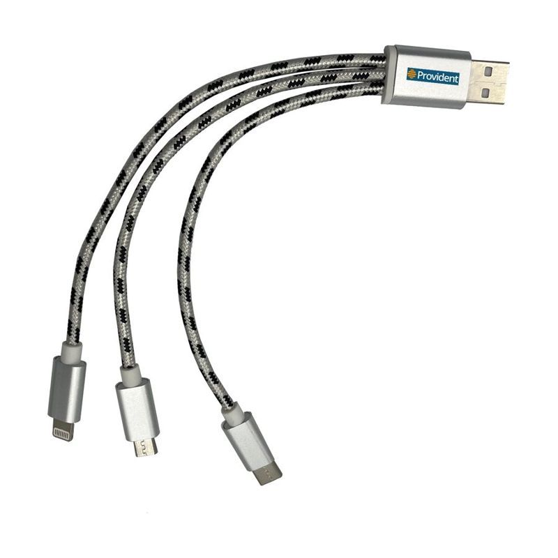 Multi-Connector Braided USB Cable
