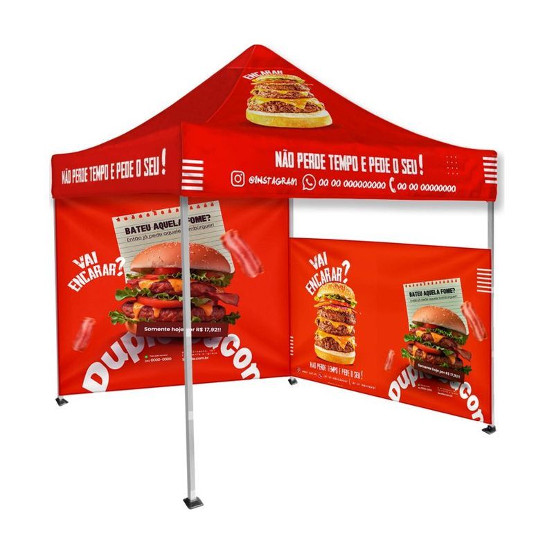 10 x 10 ft Canopy Tent with One Half and One Full Wall