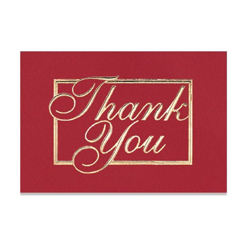 Red and Gold Thank You Card