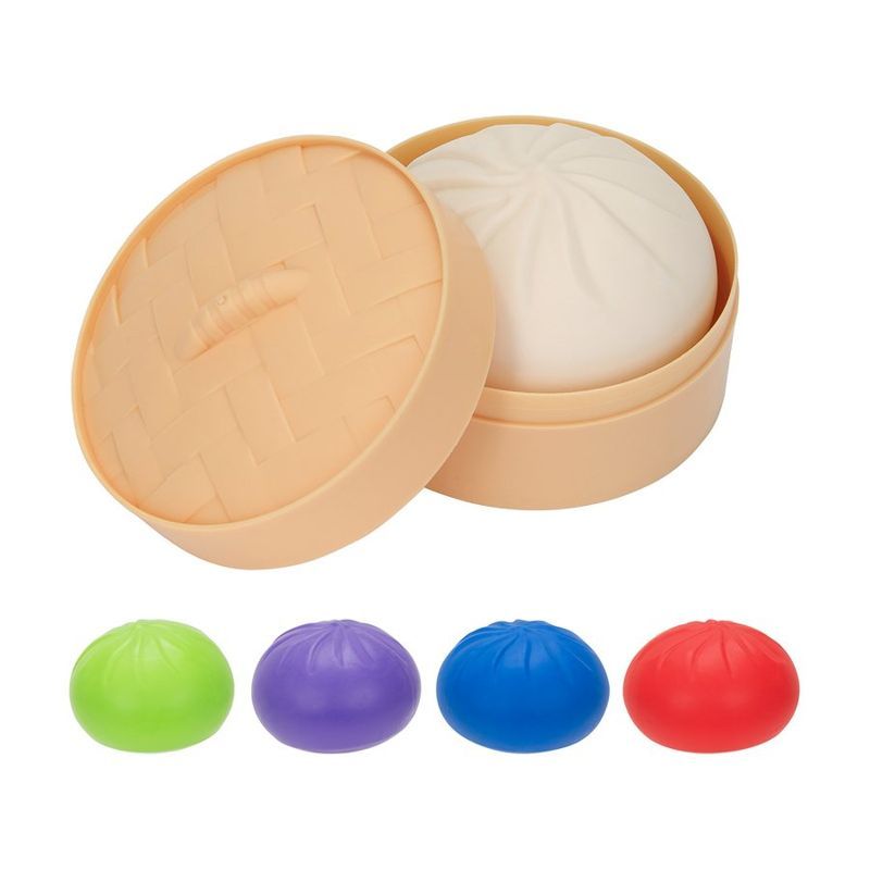 Squishy Dumpling Stress Reliever with Steamer Basket