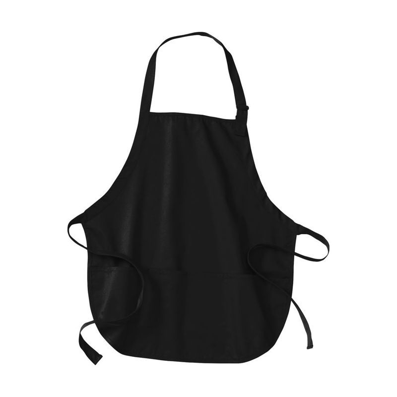 Medium-Length Apron with Pouch Pockets
