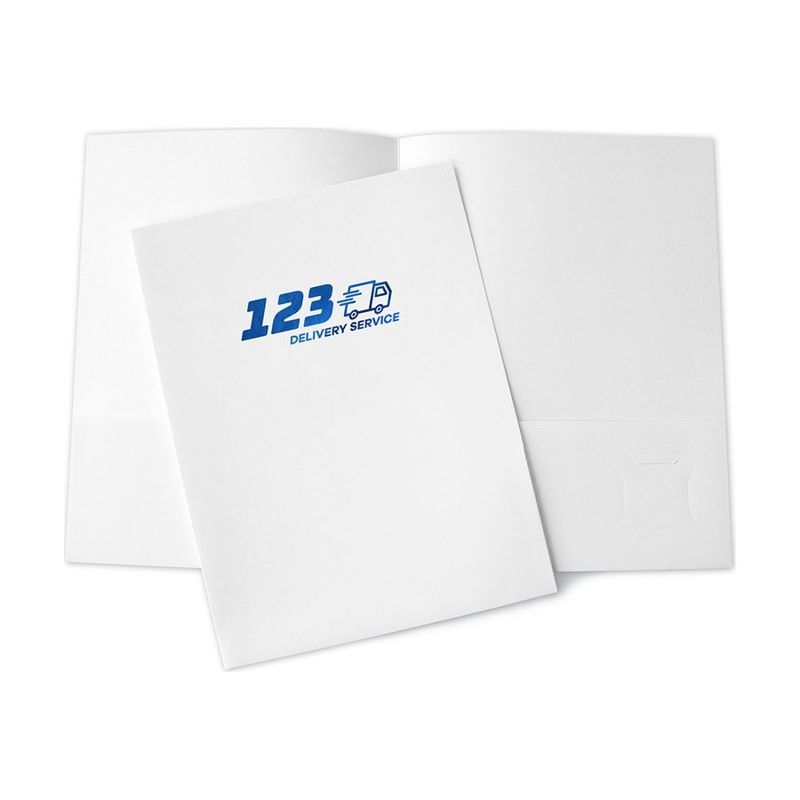 Small Quantity Pocket Folder, White Gloss