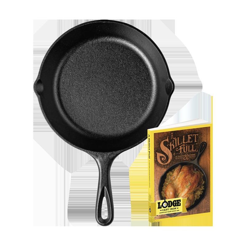 Lodge 8" Cast Iron Skillet and Cookbook Gift Set