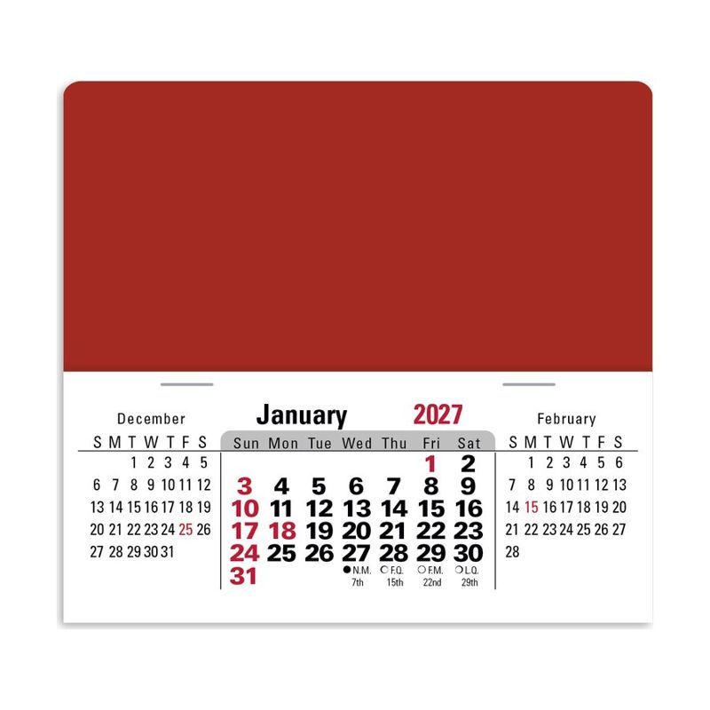 Press-N-Stick XL Header 3-Month Horizontal Calendar