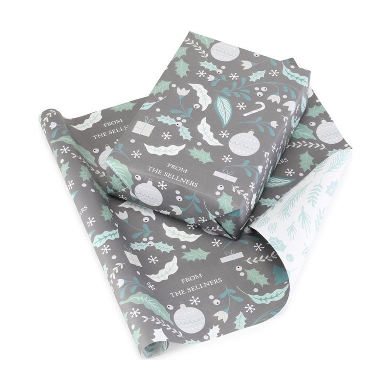 Holiday Floral Reversible Wrapping Paper 28 x 20