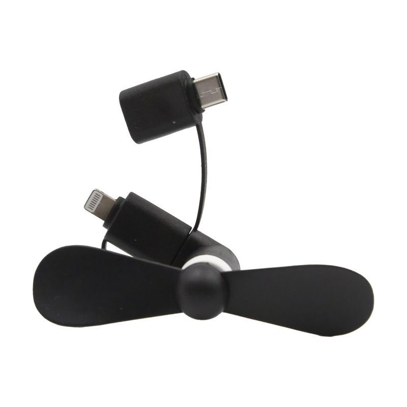 3-in-1 USB Mini Fan with USB Type-C Connector