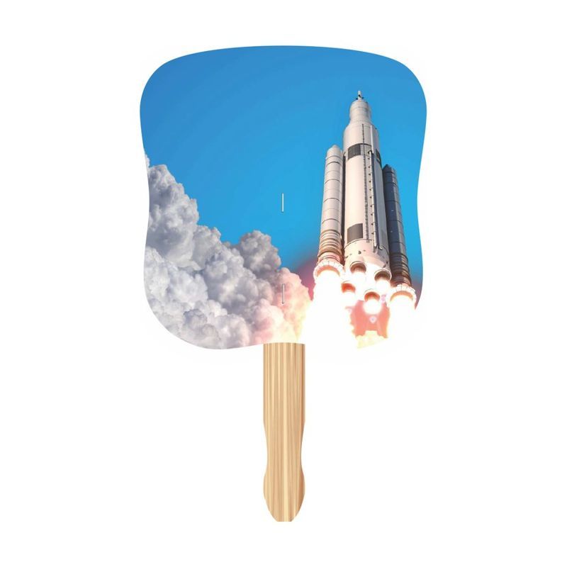 Rocket Ship Design Hand Fan