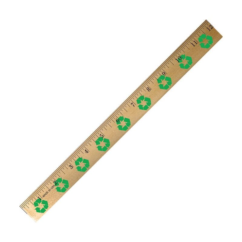 Recycling Background Ruler - Clear Lacquer Finish