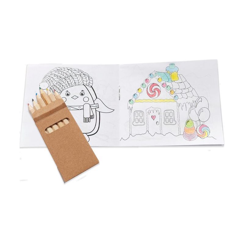 Holiday Kids Coloring Book and 6-Color Pencil Set To-Go