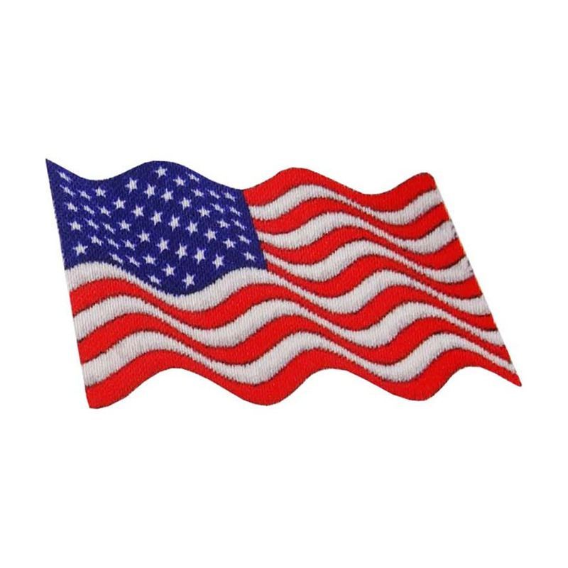 American Waving Flag Printed Patch 1-7/8" x 1"