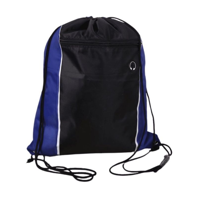 Tri-Color Drawstring Backpack, Earphone Slot (14 x 18 in)