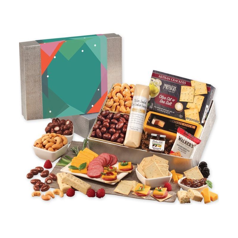 Snacking Smorgasbord With Green Geometric Sleeve