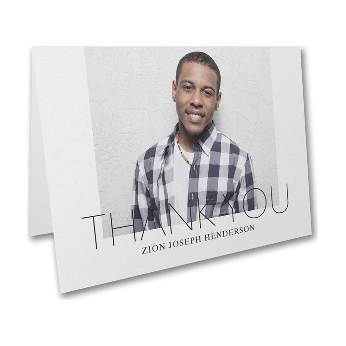 Grad Photo Simple Thanks Card