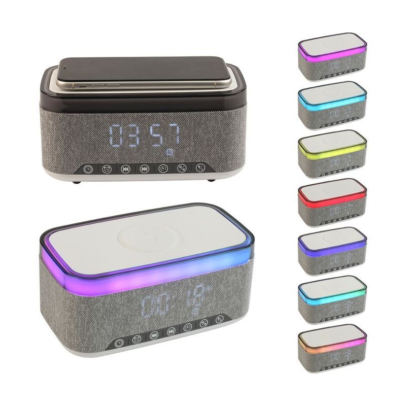 Sunset 20W Stereo Speaker With Clock and 15W Wireless Charger