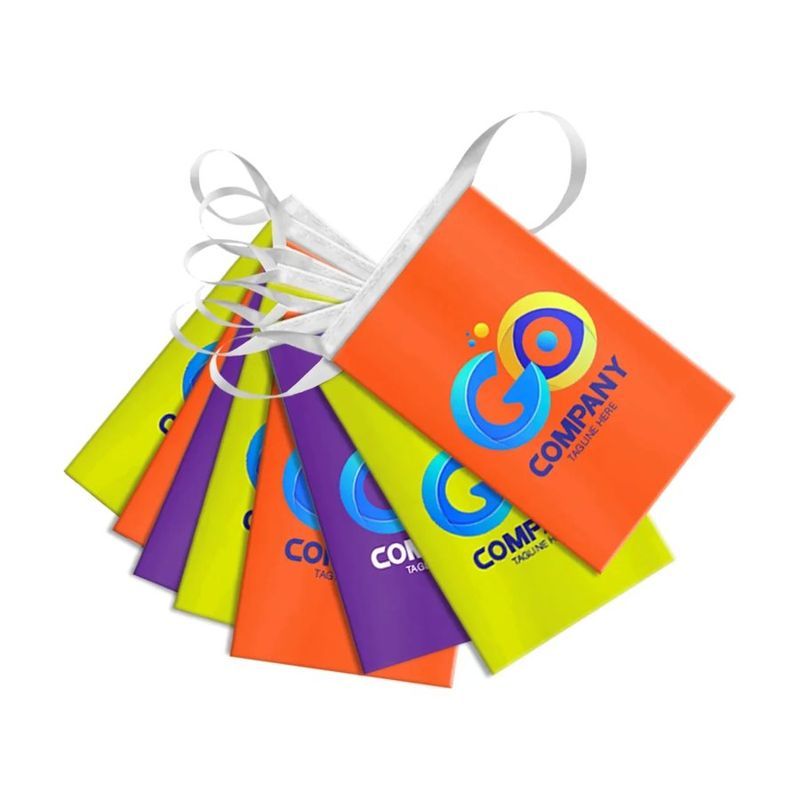 Custom Plastic Pennant Streamer with 6" x 9" Pennants