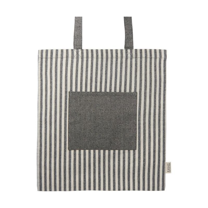 Recycled Striped Cotton Tote Bag