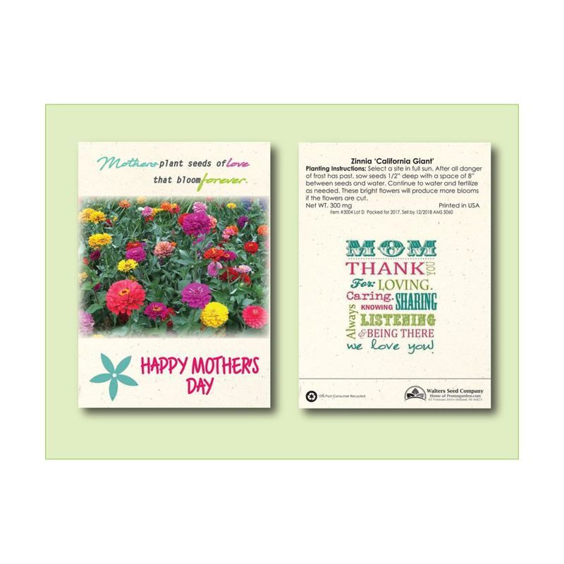 California Giant Zinnia Flower Seed Packet