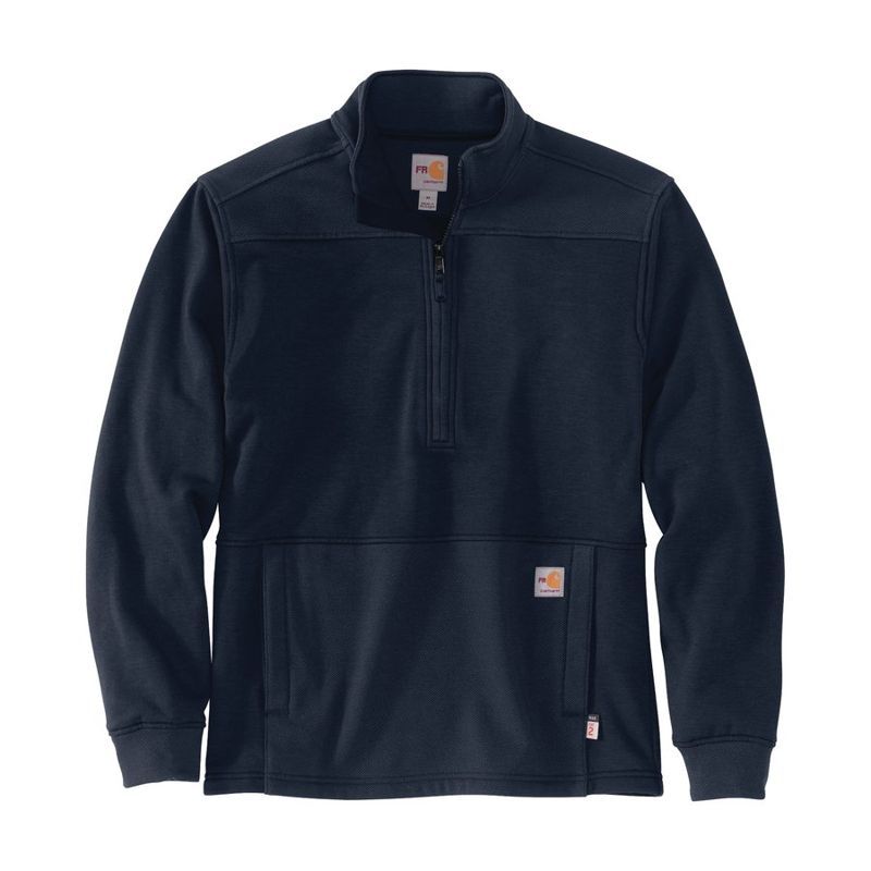 Carhartt Men's FR Rain Defender Mock Neck Fleece Pullover