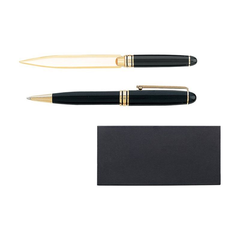 Danish Brass Letter Opener and Pen Gift Set