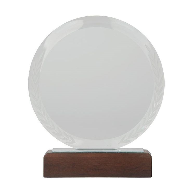 Redondo Crystal Award with Wood Base