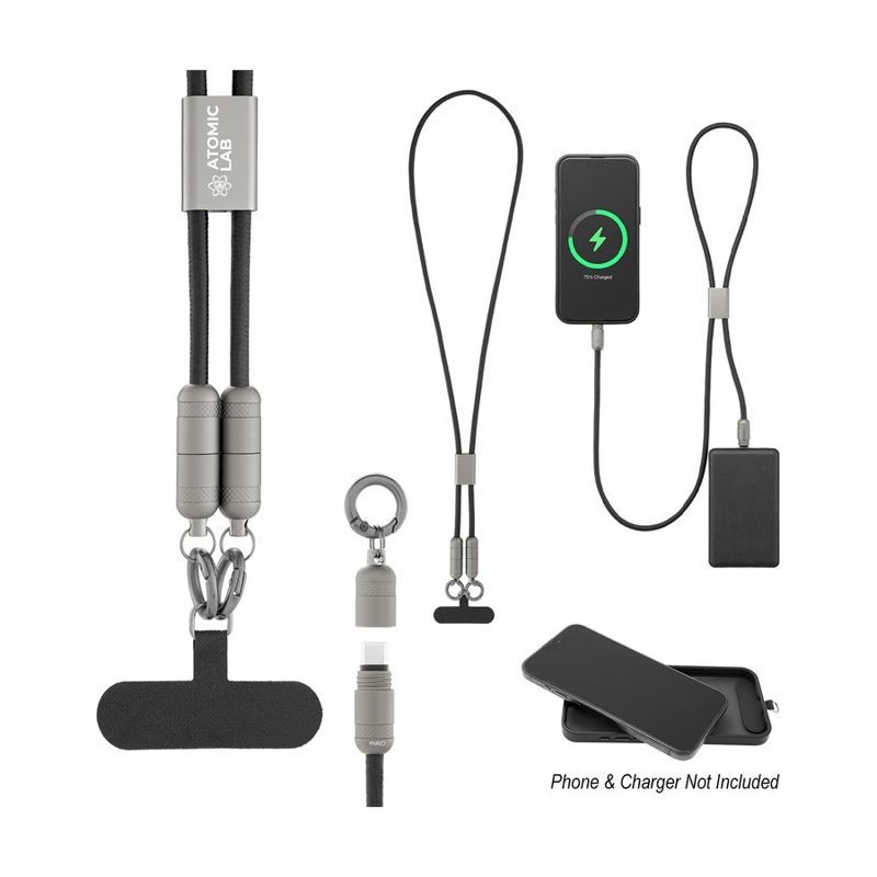 60W Charging Cable Lanyard with Phone Tether