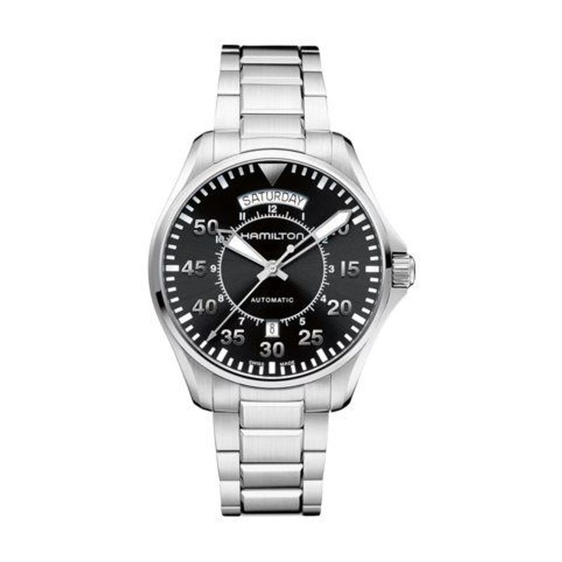 Hamilton Khaki Aviation Pilot Day Date Auto Stainless Steel Watch
