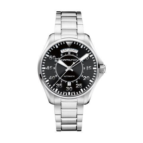 Hamilton Khaki Aviation Pilot Day Date Auto Stainless Steel Watch