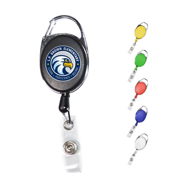 Oval Carabiner Retractable Badge Reel