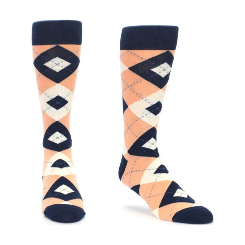 Argyle Dress Socks with Embroidered Logo