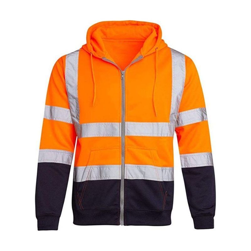 Class 3 Hi-Vis Reflective Safety Zip Hoodie