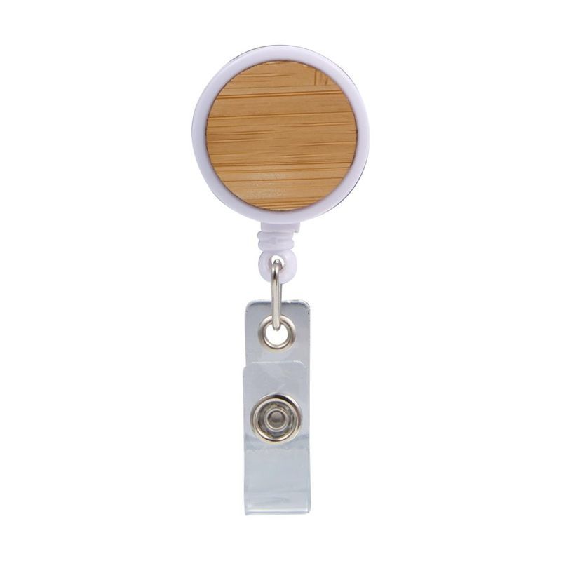 Bamboo Retractable Badge Holder