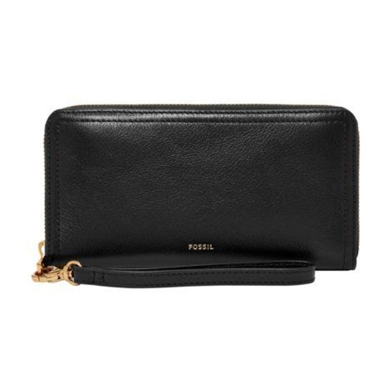 Fossil Women's Logan Leather RFID Zip Around Clutch Wallet