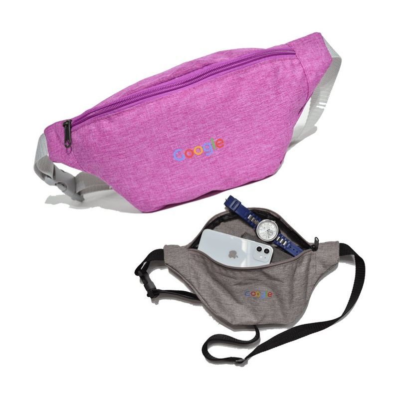 Waterproof Heathered Fanny Pack with One Zipper