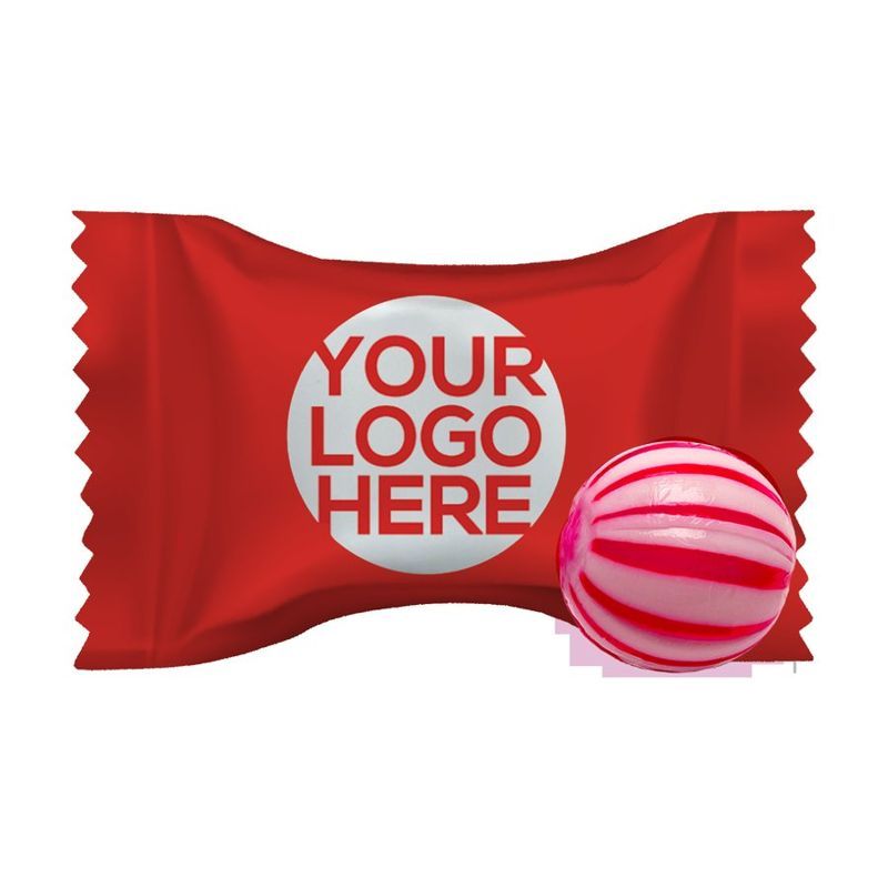 Hard Cinnamon Ball Candy with Custom Wrapper