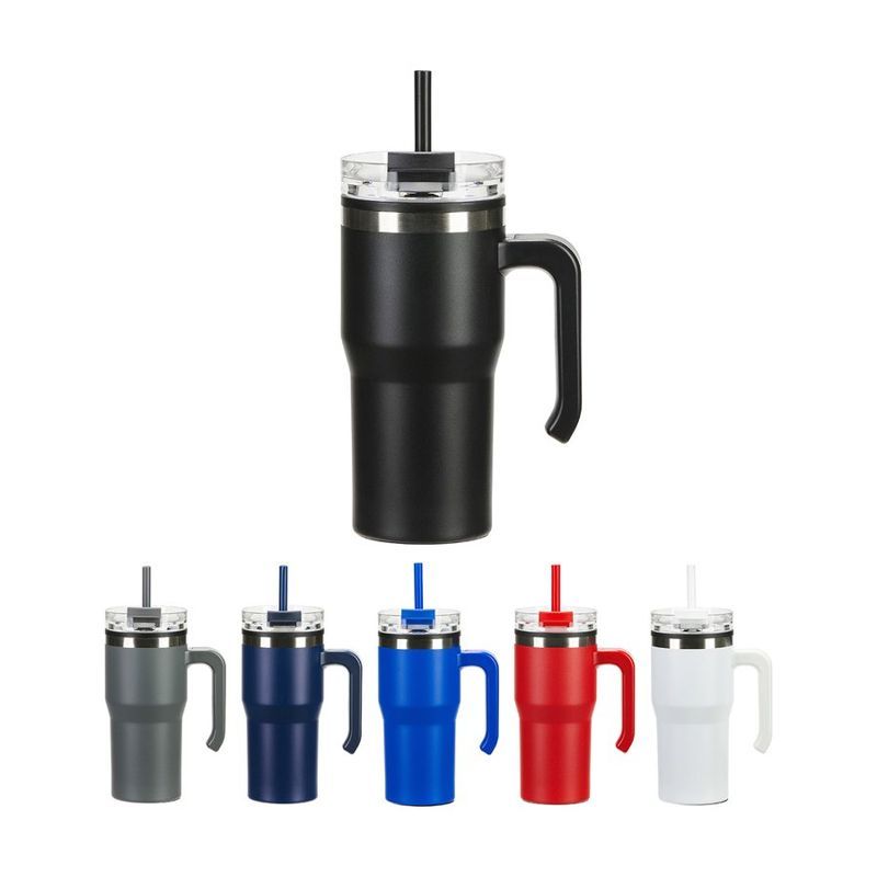Outback 20 oz Stainless and Polypropylene Mug with Straw
