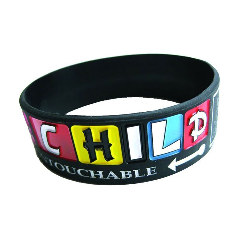 Debossed Color Filled Silicone Wristband