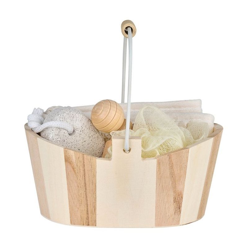 4-Piece Spa Kit in Wooden Bucket