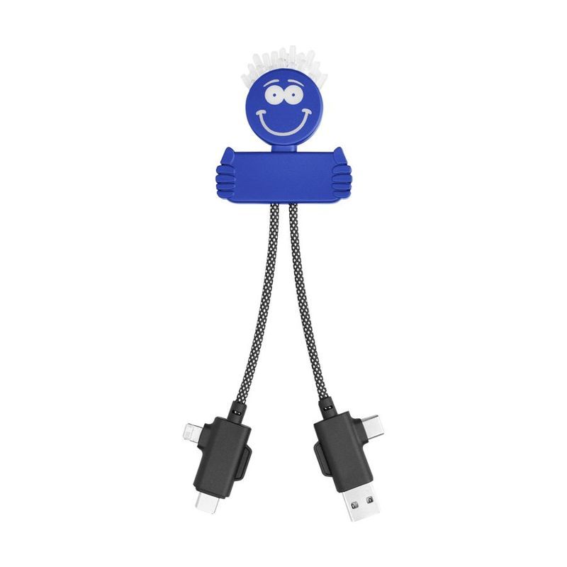 Light Up Recycled Multi-Cable Charging Guy