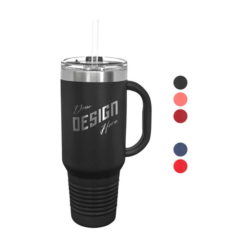 40 oz Stainless Insulated Travel Mug Tumbler with Straw
