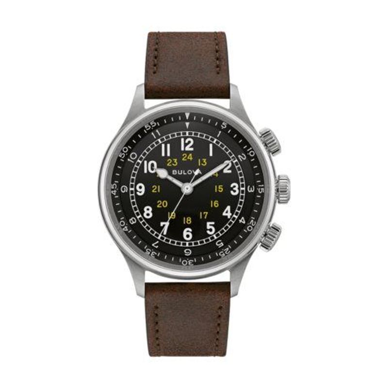 Bulova Men's A-15 Pilot Brown Leather Strap Watch