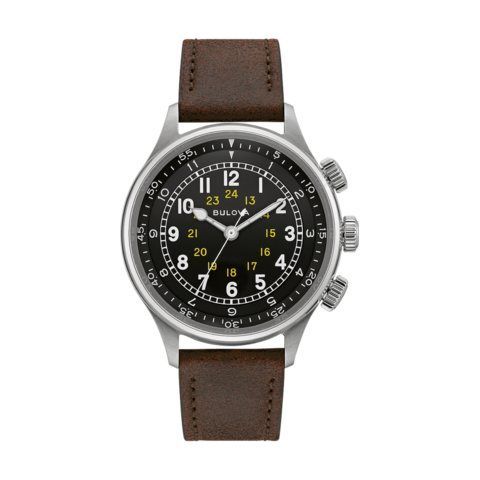 Bulova Men's A-15 Pilot Brown Leather Strap Watch