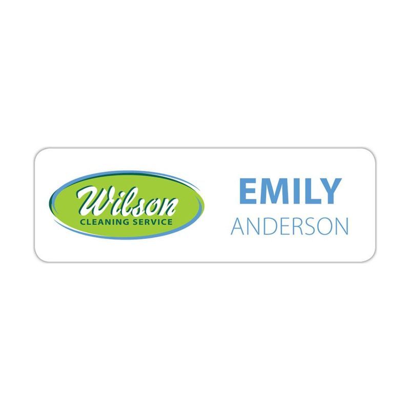 Full Color Plastic Name Badge 1" x 3"