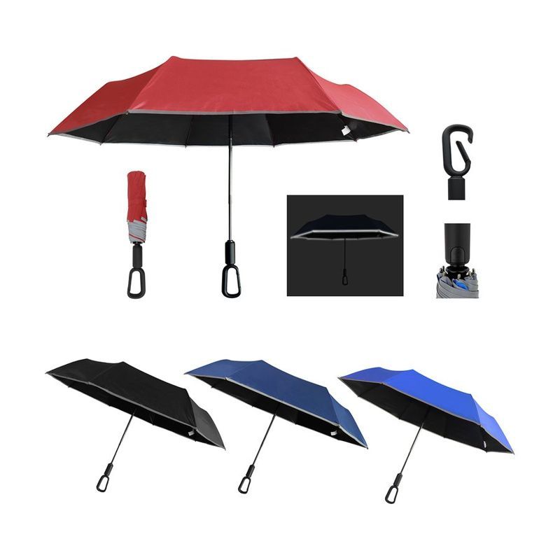 46 in Arc Reflective Umbrella With Carabiner Handle