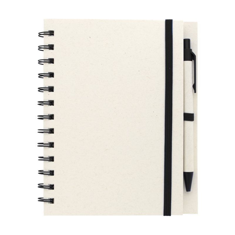 Recycled Paper Spiral Notebook with Pen