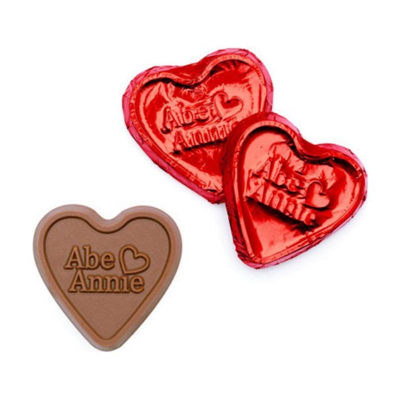 Custom Foil-Wrapped Chocolate Heart