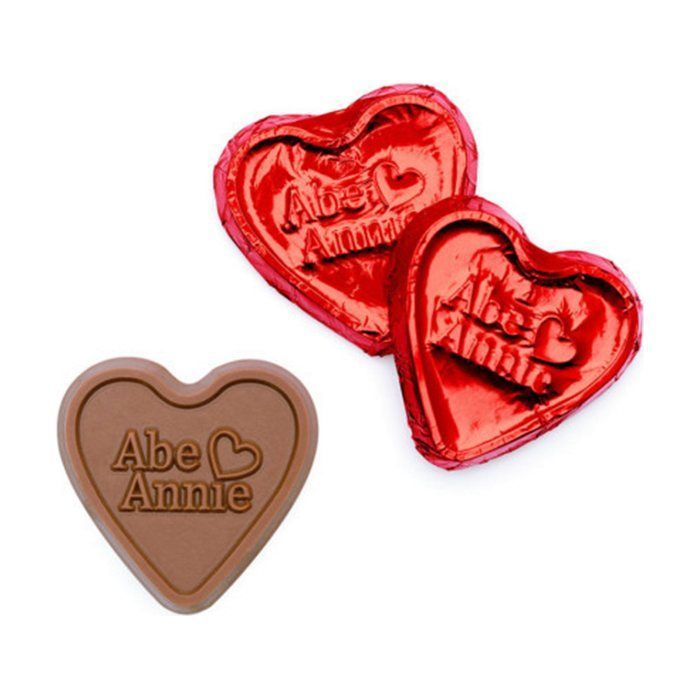 Custom Foil-Wrapped Chocolate Heart