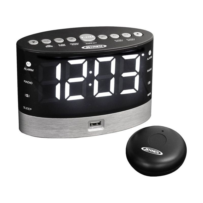 AM/FM Dual Alarm Clock Radio With Under Pillow Vibrator