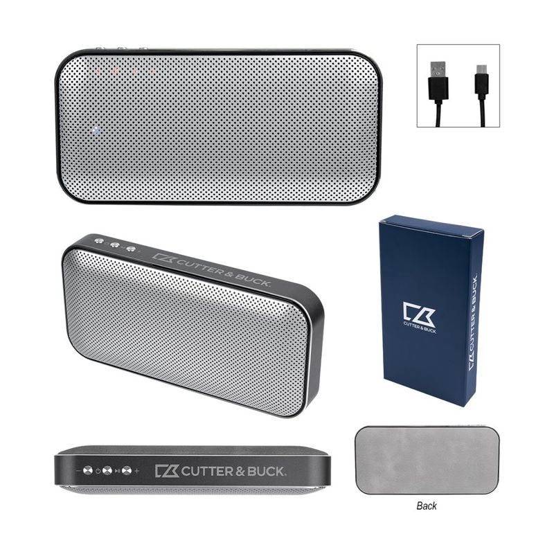 Cutter & Buck Aluminum Suede Speaker and Power Bank